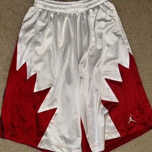 Jordan Retro Red and White Athletic Shorts